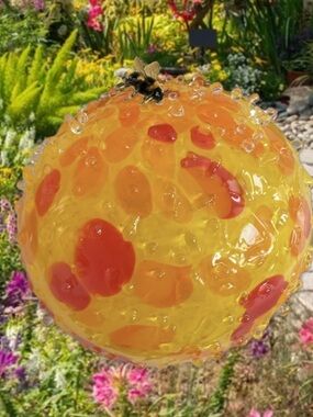 Art Glass Bee Ball Glass Bee Drinking Garden Ball Hand Blown Large Size